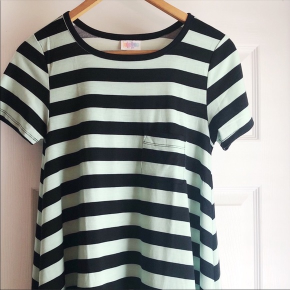 LuLaRoe Dresses & Skirts - NWOT Lularoe Carly Black Mint Striped Dress